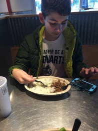 Eating at Chipotle a lot during the work on the house floors.